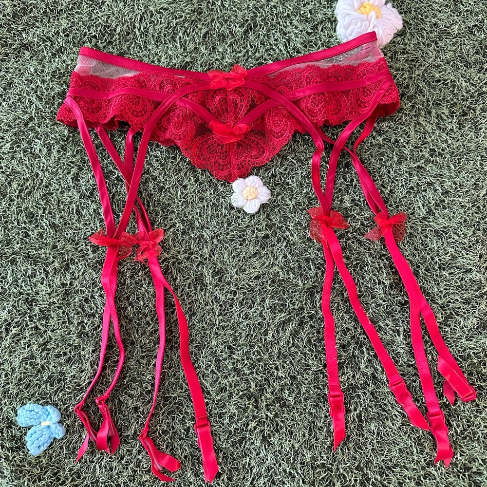 For Love and Lemons Red Lace Garter Belt